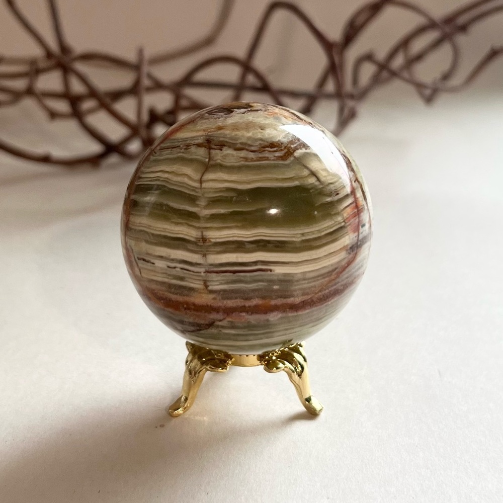 Green Calcite Onyx Sphere - Picture 10 of 15